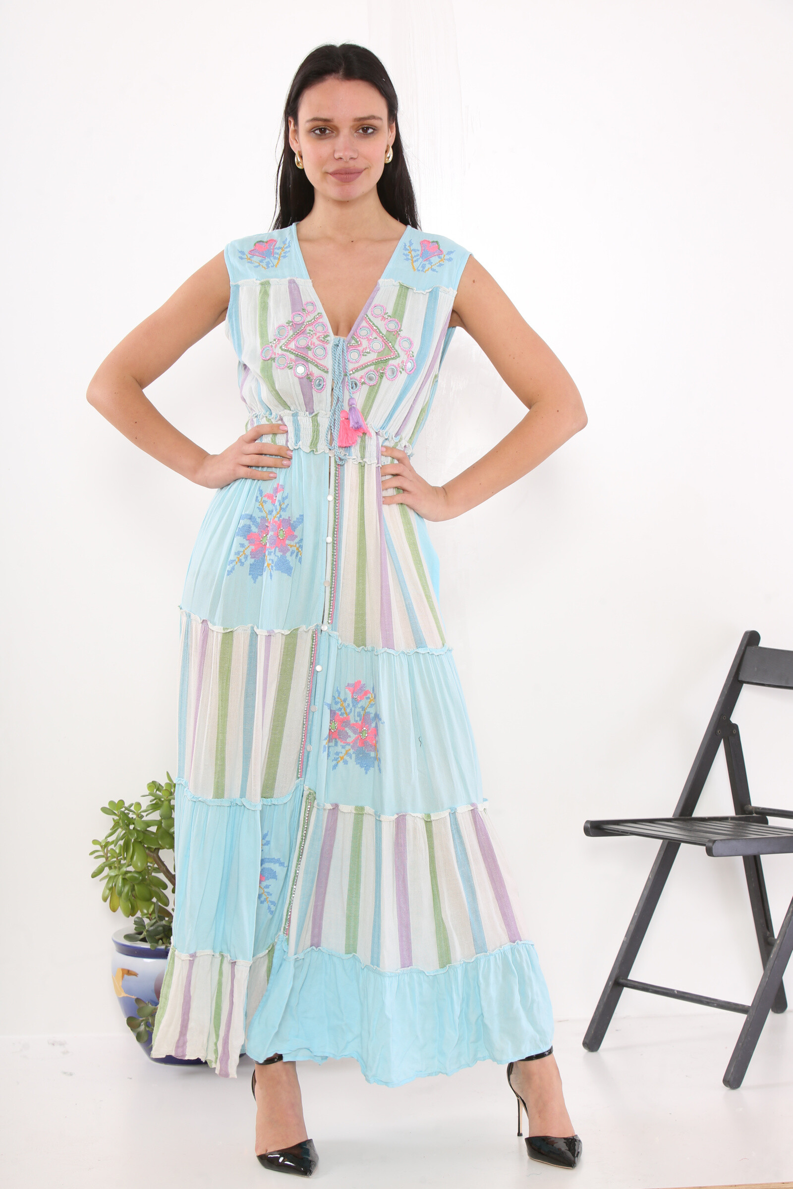 Grossiste Sumel - Robe longue "Douce Évasion" – Bohème Pastel