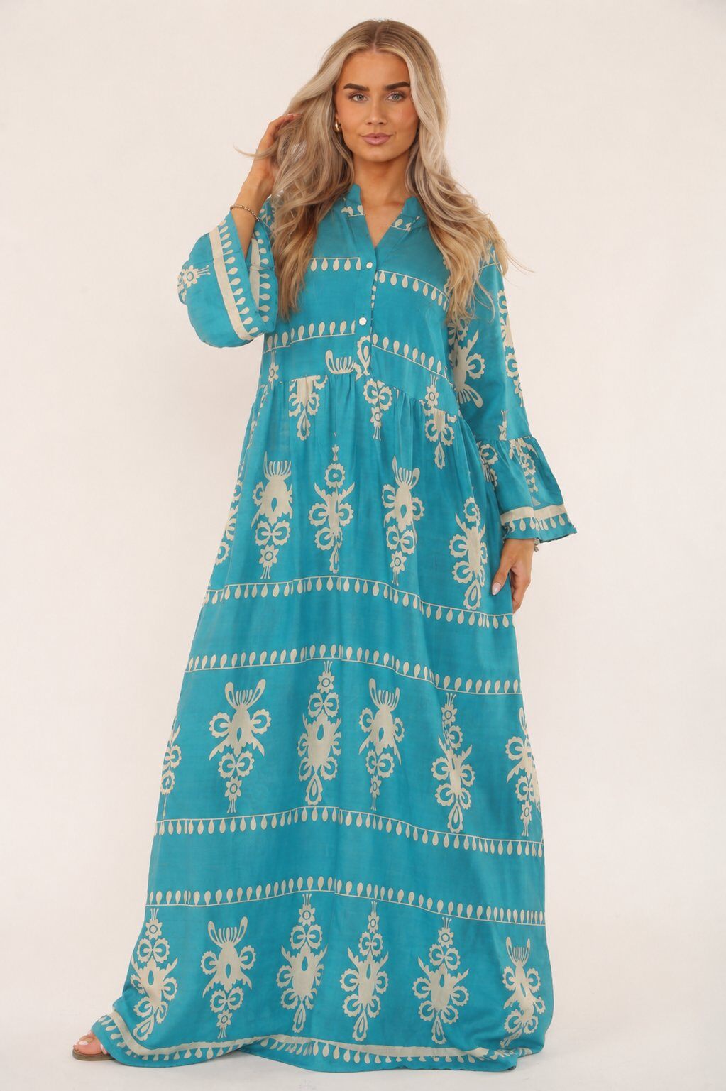 Großhändler Sumel - Böhmisches langes Kleid Orientalische Verzierungen Ethnische Eleganz und Anmut - 1270