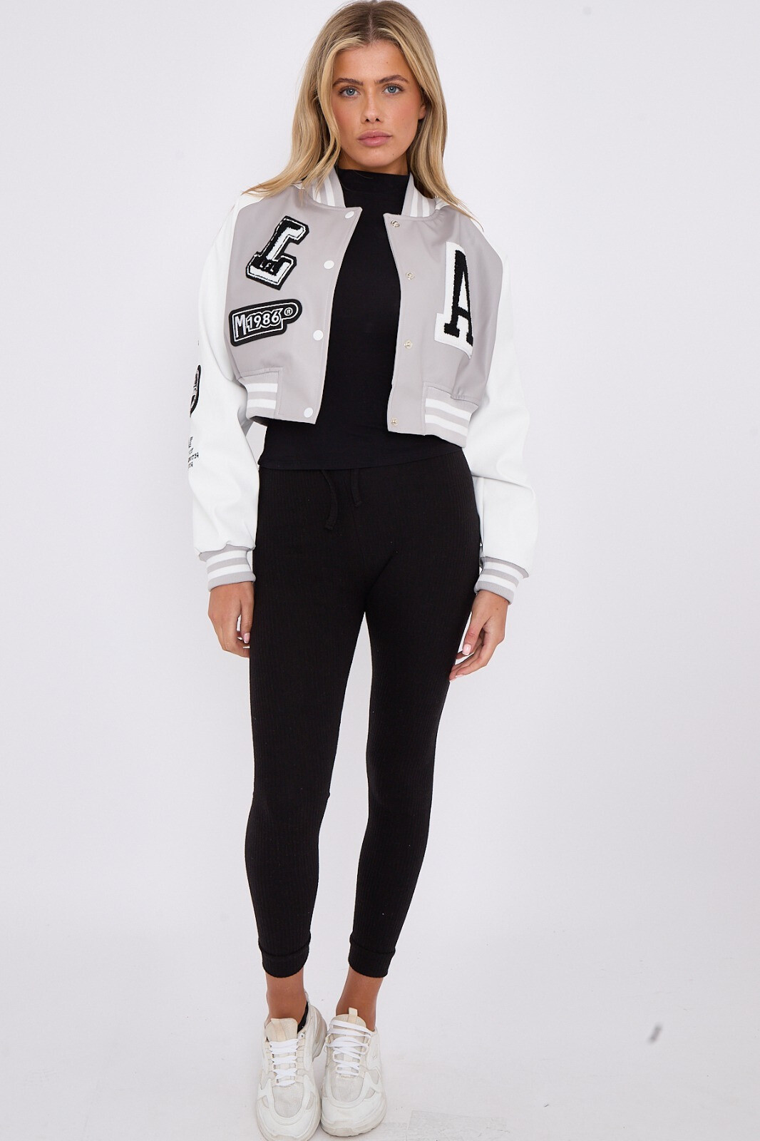 Wholesaler Sumel - Trendy college-inspired short jacket with an “A Ref-1881