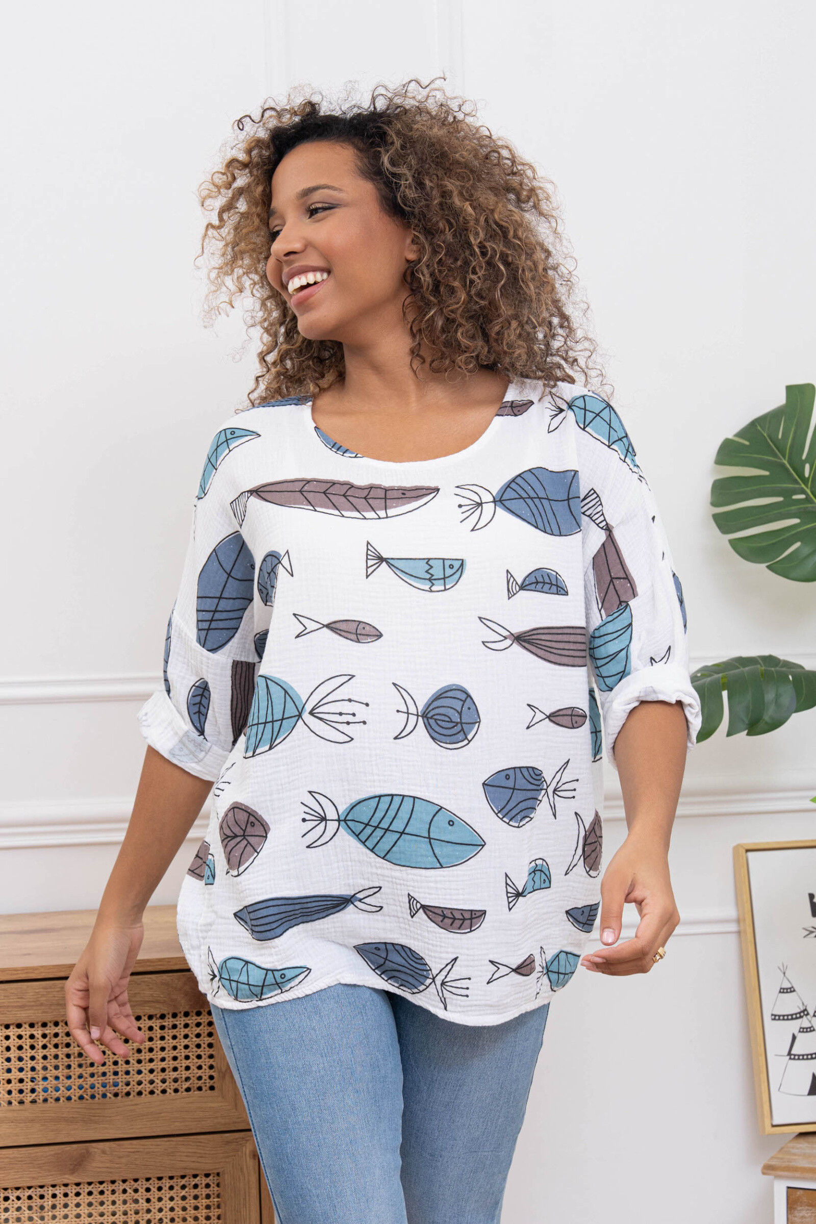 Mayorista Sun Love - Blusa con estampado de algodón