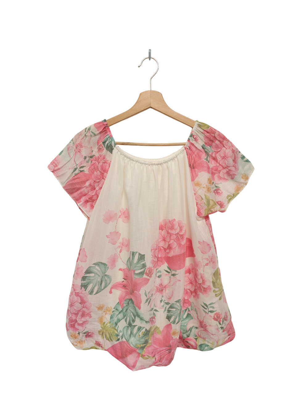 Light floral blouse, made in Italy, viscose and polyester, perfect for spring/summer.