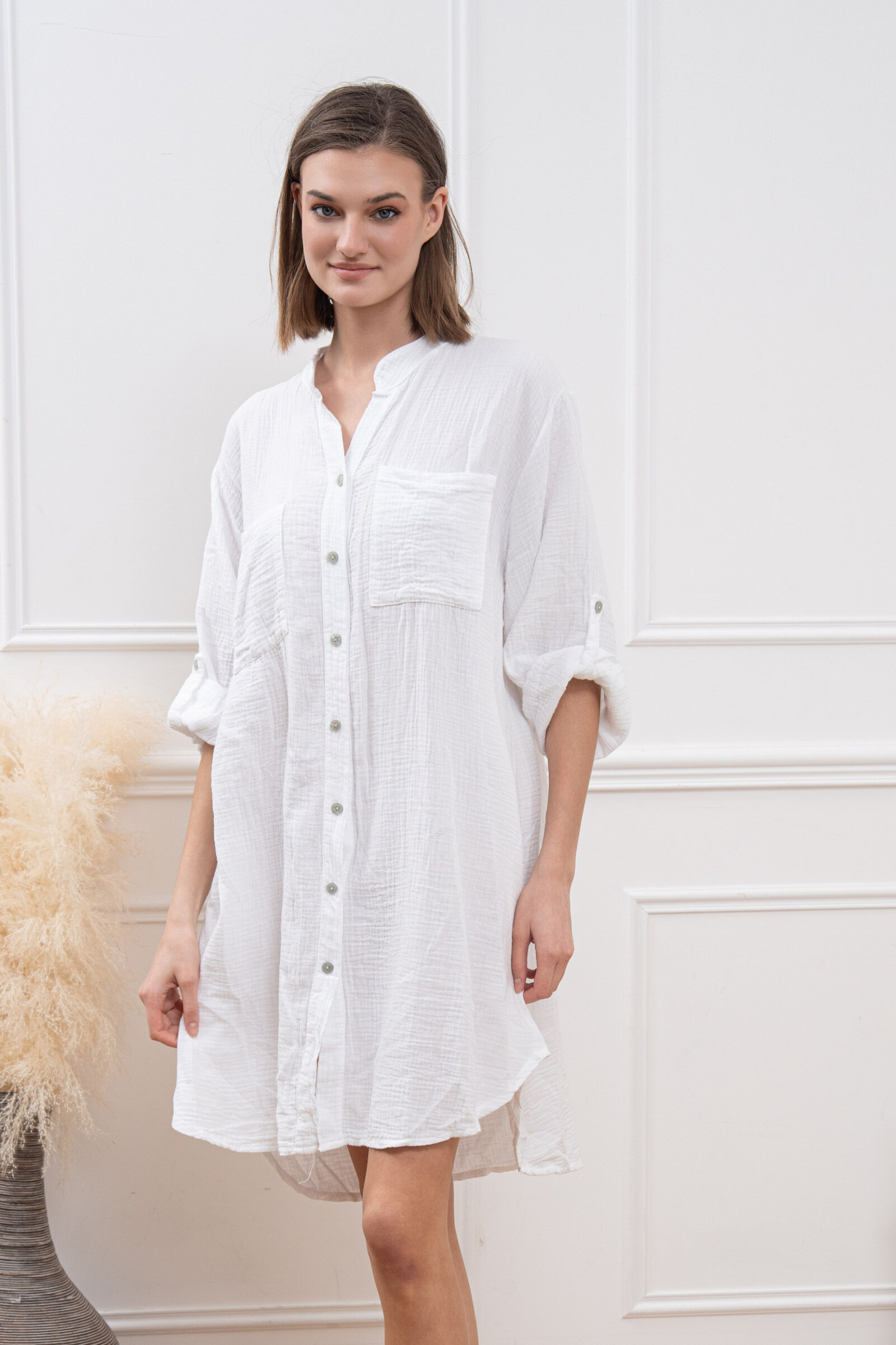 Grossista Sun Love - Camicia da garza di cotone lungo