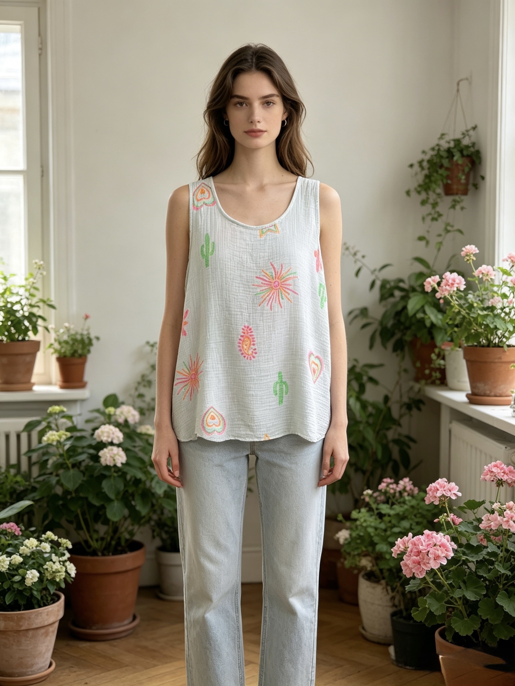 Grossiste Sun Love - Débardeur gaze coton