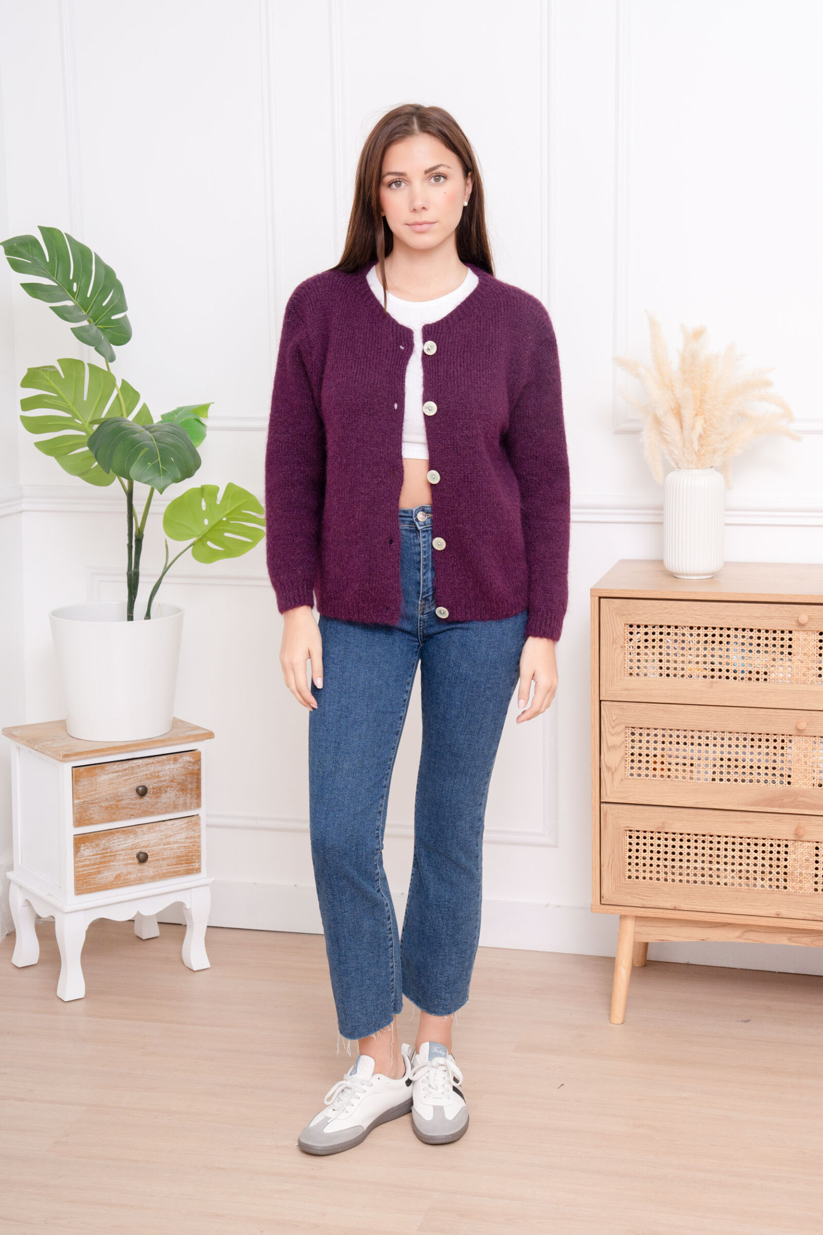 Gilet élégant en laine et alpaga, idéal pour l'automne, douceur et chaleur garanties, parfait pour femme.