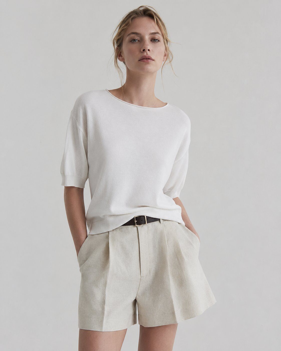 Grossista SUNNY - Top in maglia leggera effetto seta – Maglione estivo a maniche corte traspirante