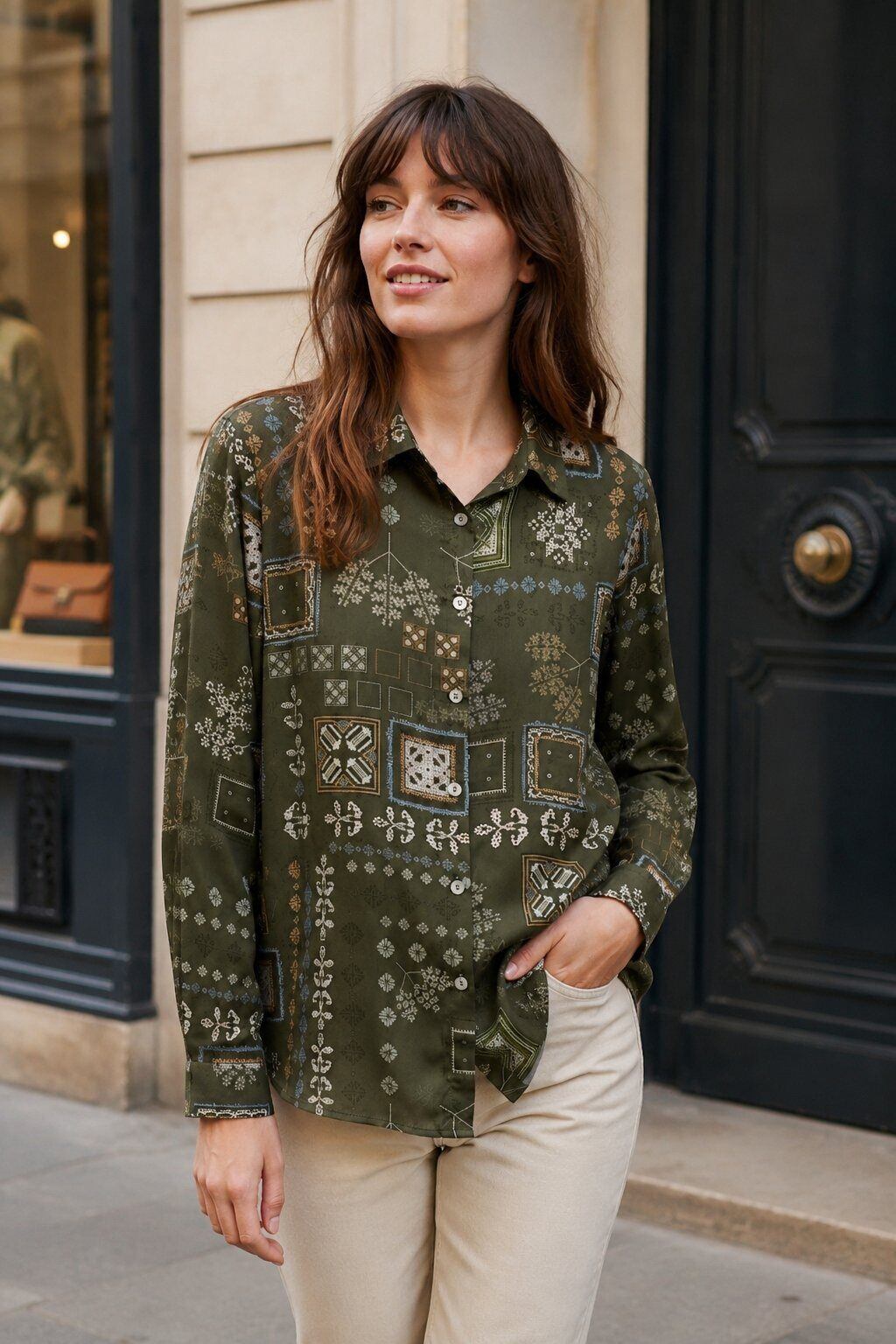 Grossista Sunny Studio - Camicia con stampa etnica