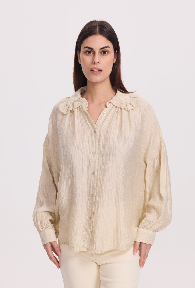Grossiste Sunny Studio - Chemise à Col Roulé et Manches Bouffantes