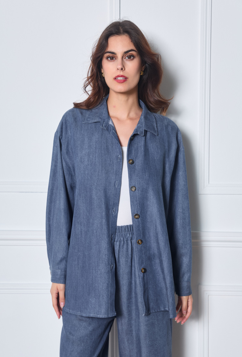 Mayorista Sunny Studio - Camisa ligera de mezclilla