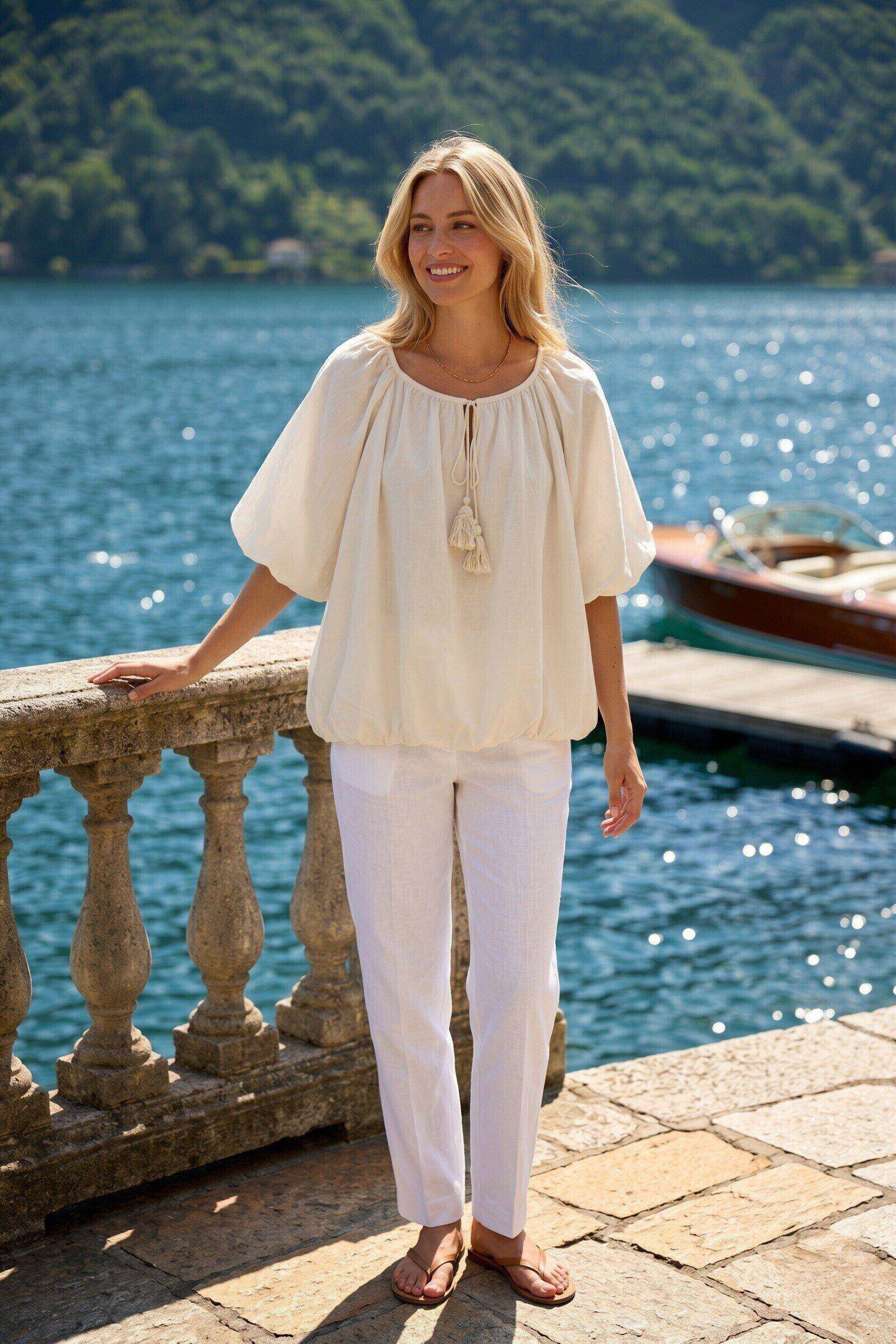 Großhändler Sunny Studio - Bluse mit Puffärmeln