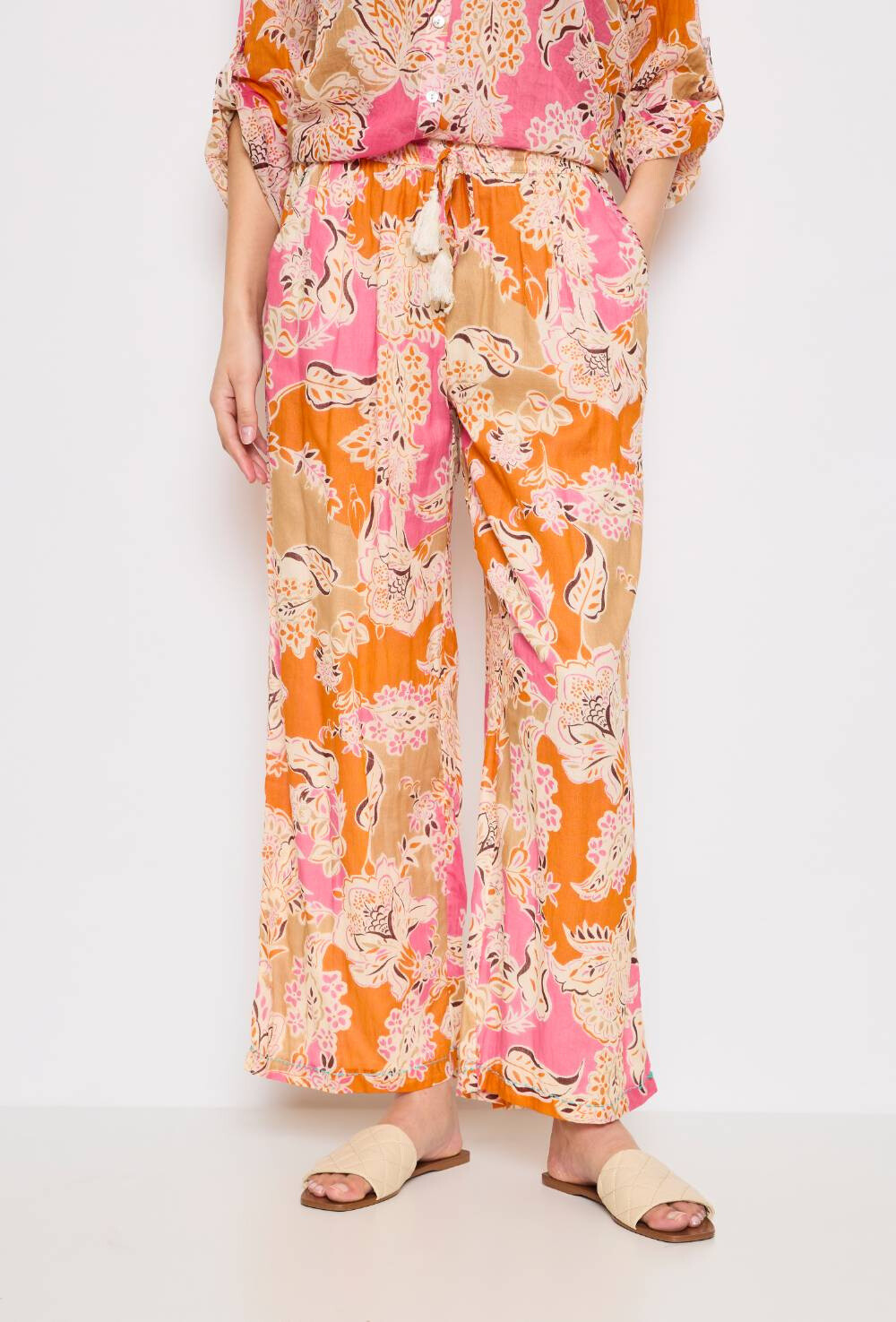 Grossiste Sunny Studio - Pantalon fluide imprimé à taille élastique