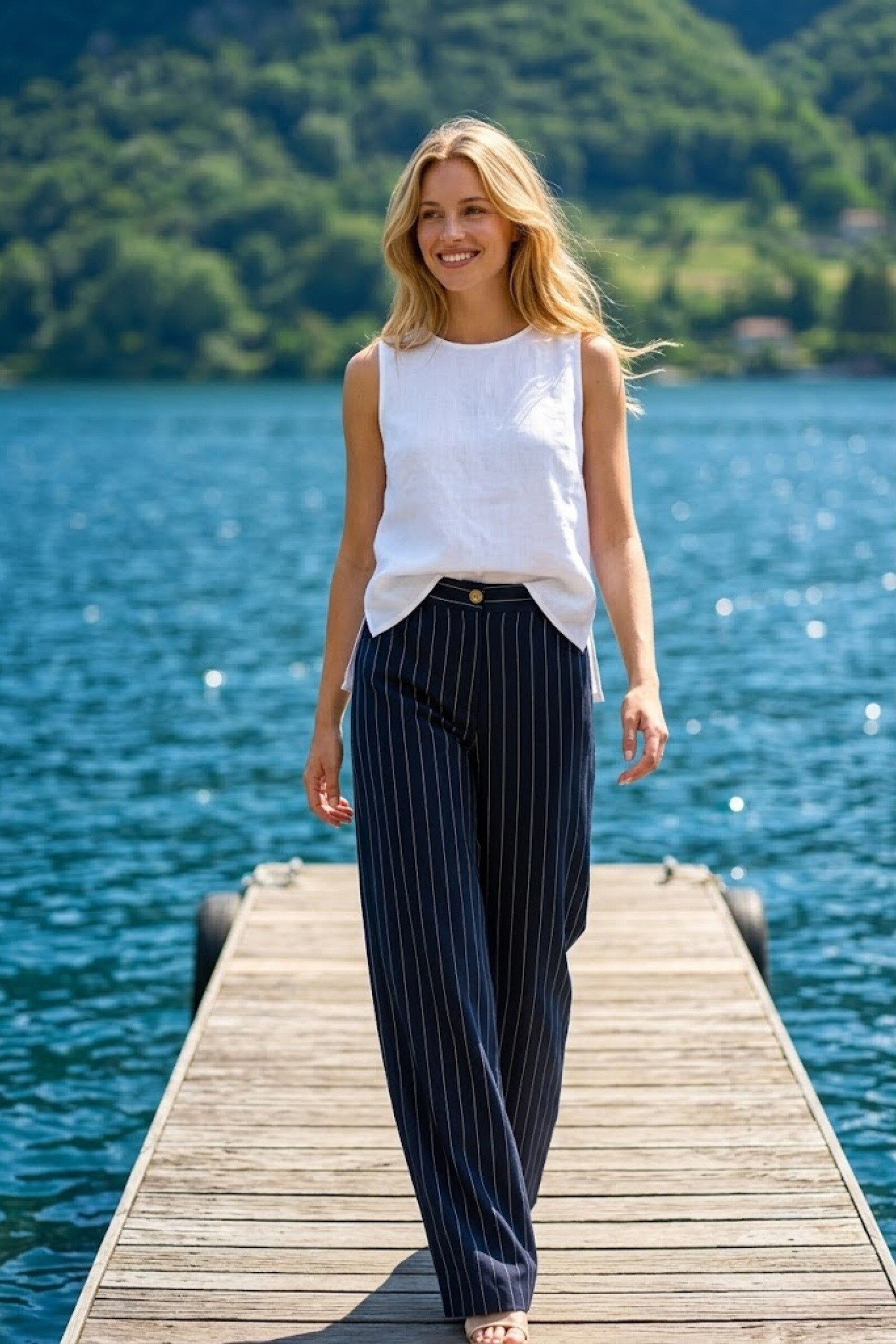 Grossista Sunny Studio - Pantaloni a righe dritti