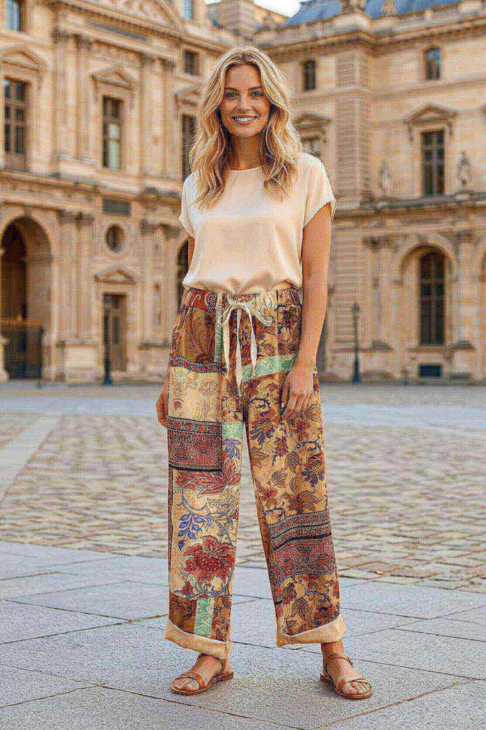 Wholesaler Sunny Studio - Patchwork print trousers