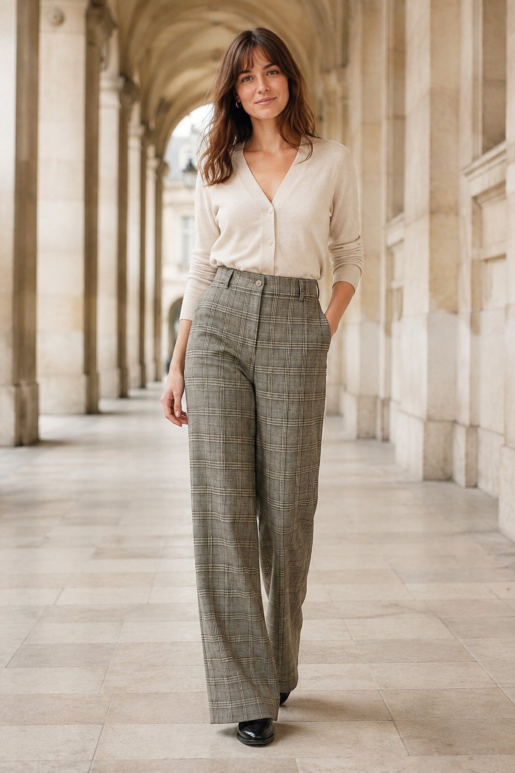 Grossiste Sunny Studio - Pantalon tailleur à carreaux