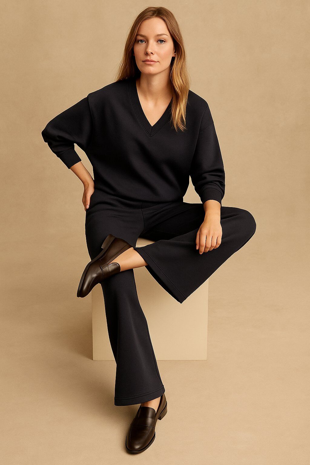 Wholesaler Sunny Studio - Long Sleeve V-Neck Sweatshirt