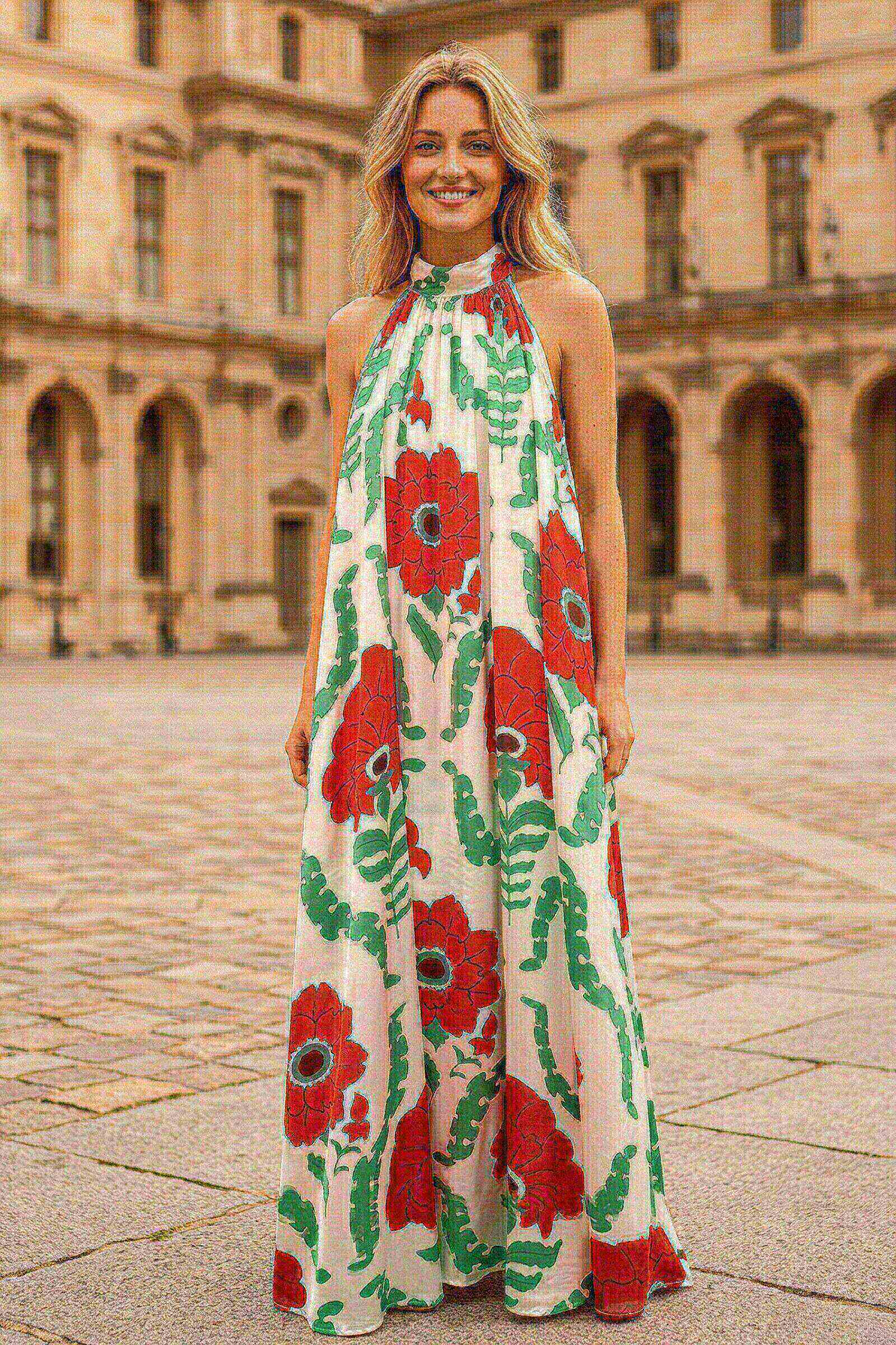 Wholesaler Sunny Studio - Printed dress with halter neck
