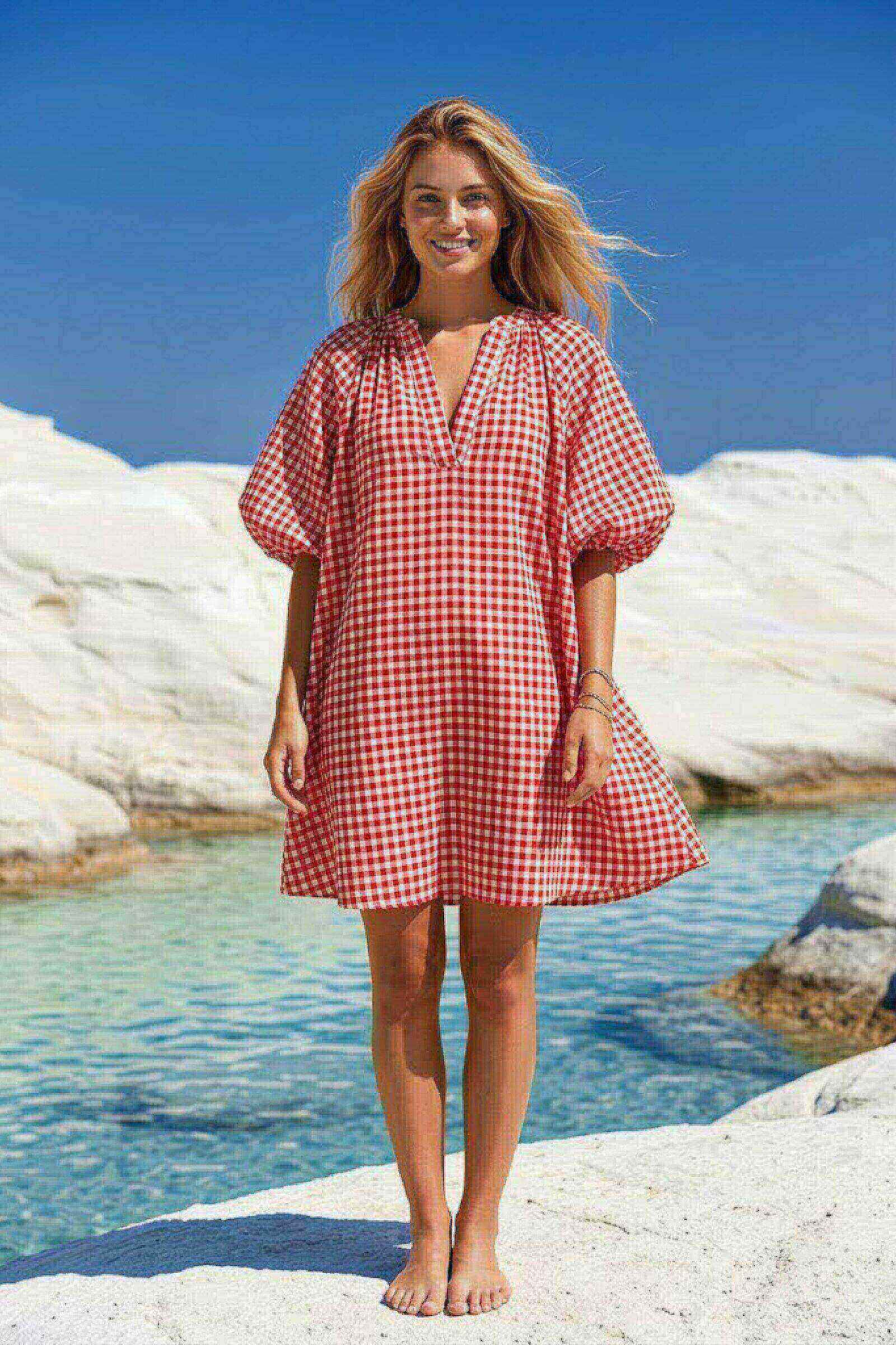 Mayorista Sunny Studio - Vestido de estampado a cuadros