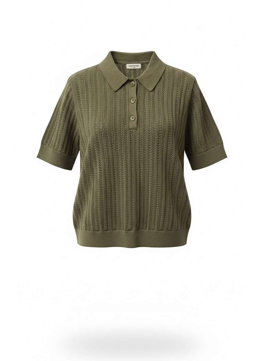 Open-knit polo shirt | Paris Fashion Shops