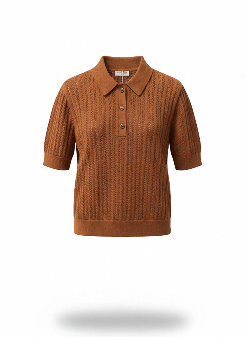 Wholesaler Sunny Studio - Open-knit polo shirt