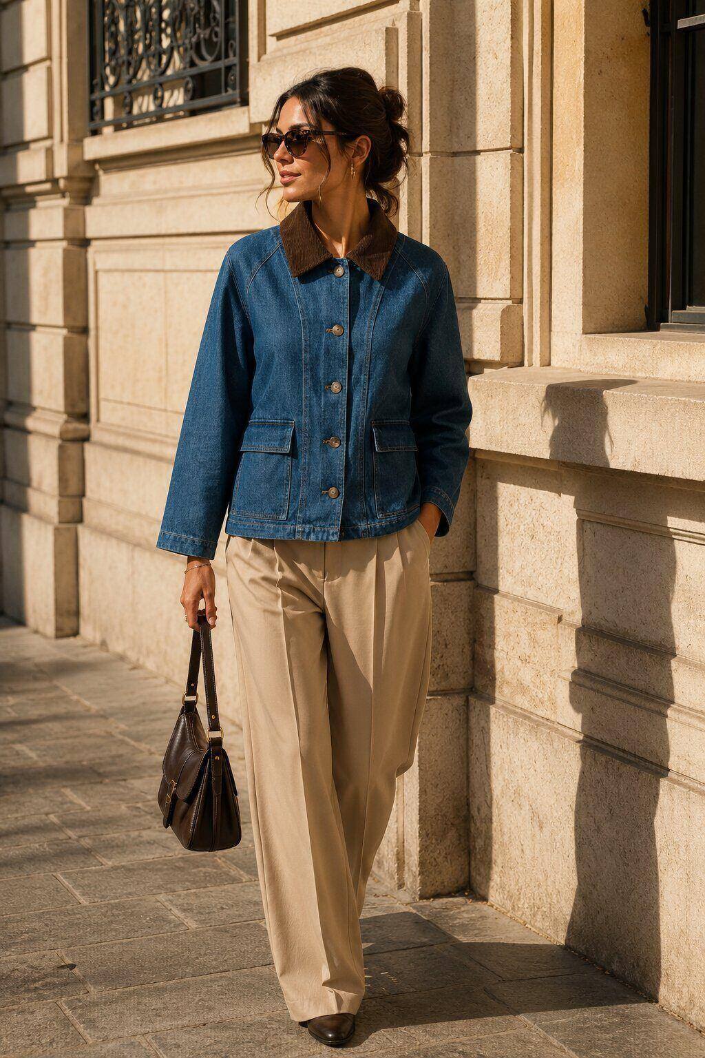 Grossiste Sunny Studio - Veste en jean col velours