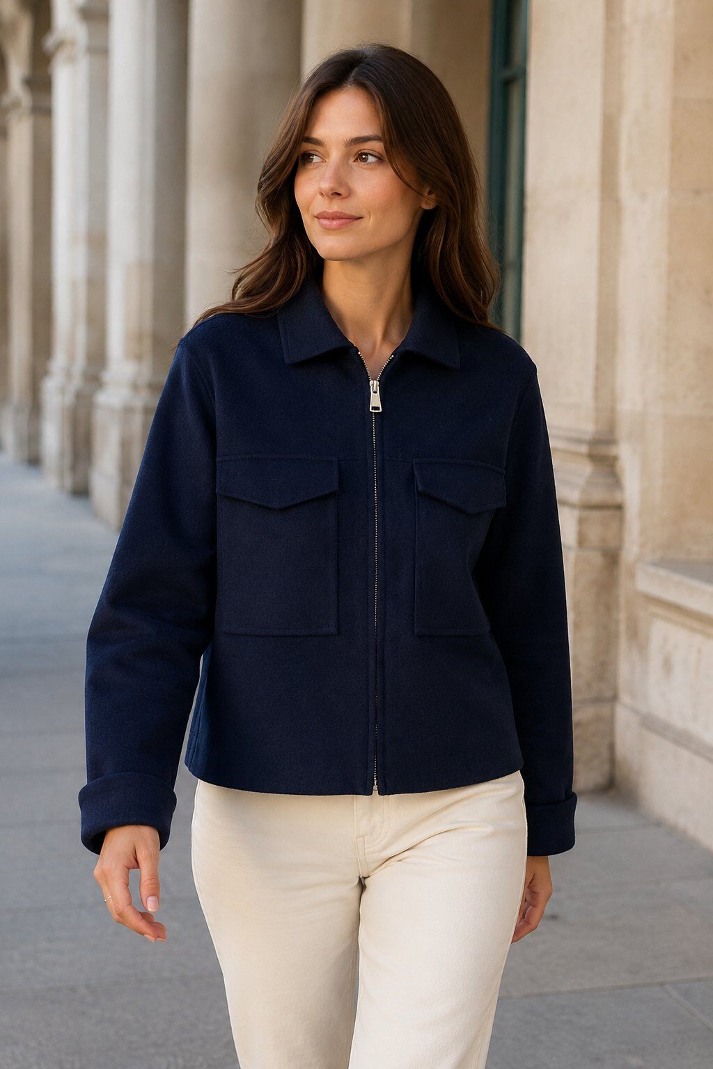 Grossiste Sunny Studio - Veste zippée à col chemise