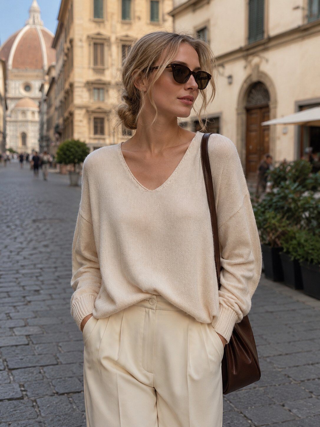 Wholesaler SunnyKnit - Vintage Relaxed Fit Cotton Knit Sweater | V-Neck Pullover