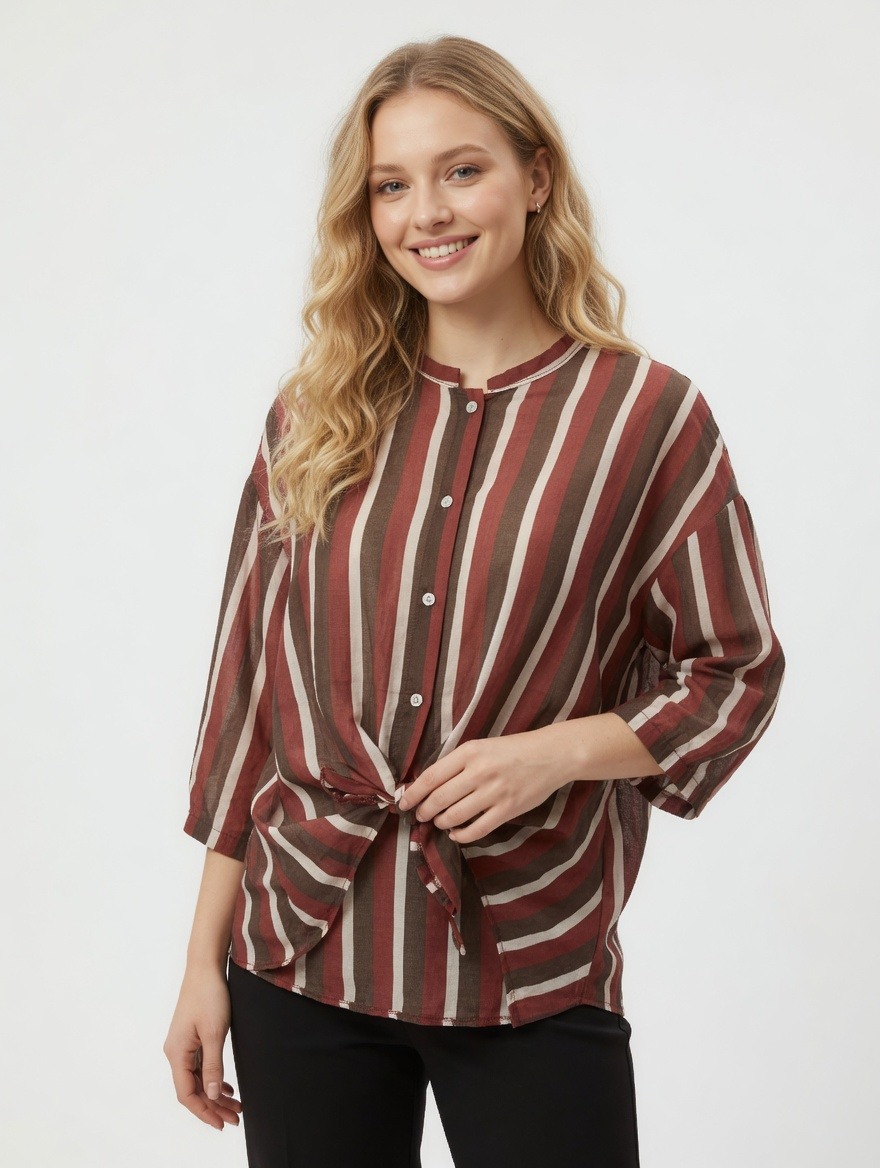 Wholesaler SUNSHINE - Shirts(F) Type Shirt Casual Women's Shirt Spring/Summer Made in Italy Everyday Various Colors Standard Stripes Cotton