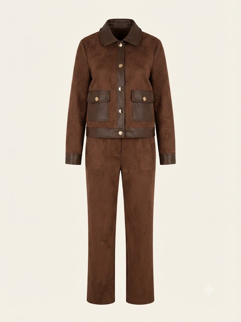 Wholesaler SUNSHINE - WOMEN'S SUEDE SUIT IN VISCOSE ELASTANE BLEND. FALL/WINTER 2026/2027