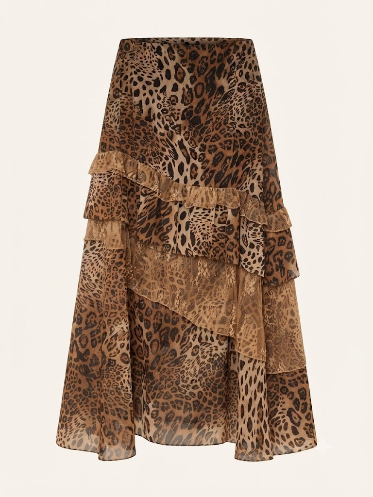 Mayorista SUNSHINE - FALDA LARGA MUJER MEZCLA DE VISCOSA Y ELASTANO ESTAMPADO LEOPARDO OTOÑO/INVIERNO 2026/2027