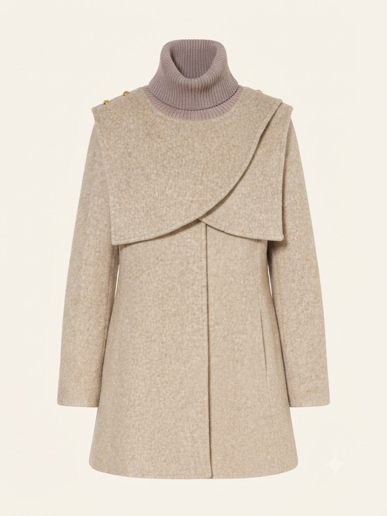 Wholesaler SUNSHINE - WOMEN'S COAT WOOL VISCOSE BLEND. ELEGANT LUXURY FASHION, FALL/WINTER 2026/2027