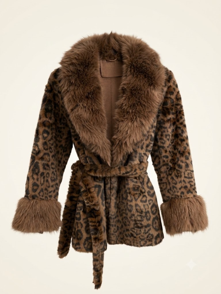 Wholesaler SUNSHINE - WOMEN'S COAT VISCOSE BLEND. LEOPARD PRINT FALL/WINTER 2026/2027