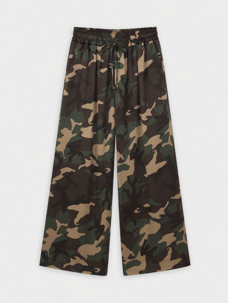 Wholesaler SUNSHINE - WOMEN'S TROUSERS 100% VISCOSE MADE IN ITALY CAMOUFLAGE PATTERN SPRING/SUMMER 2026