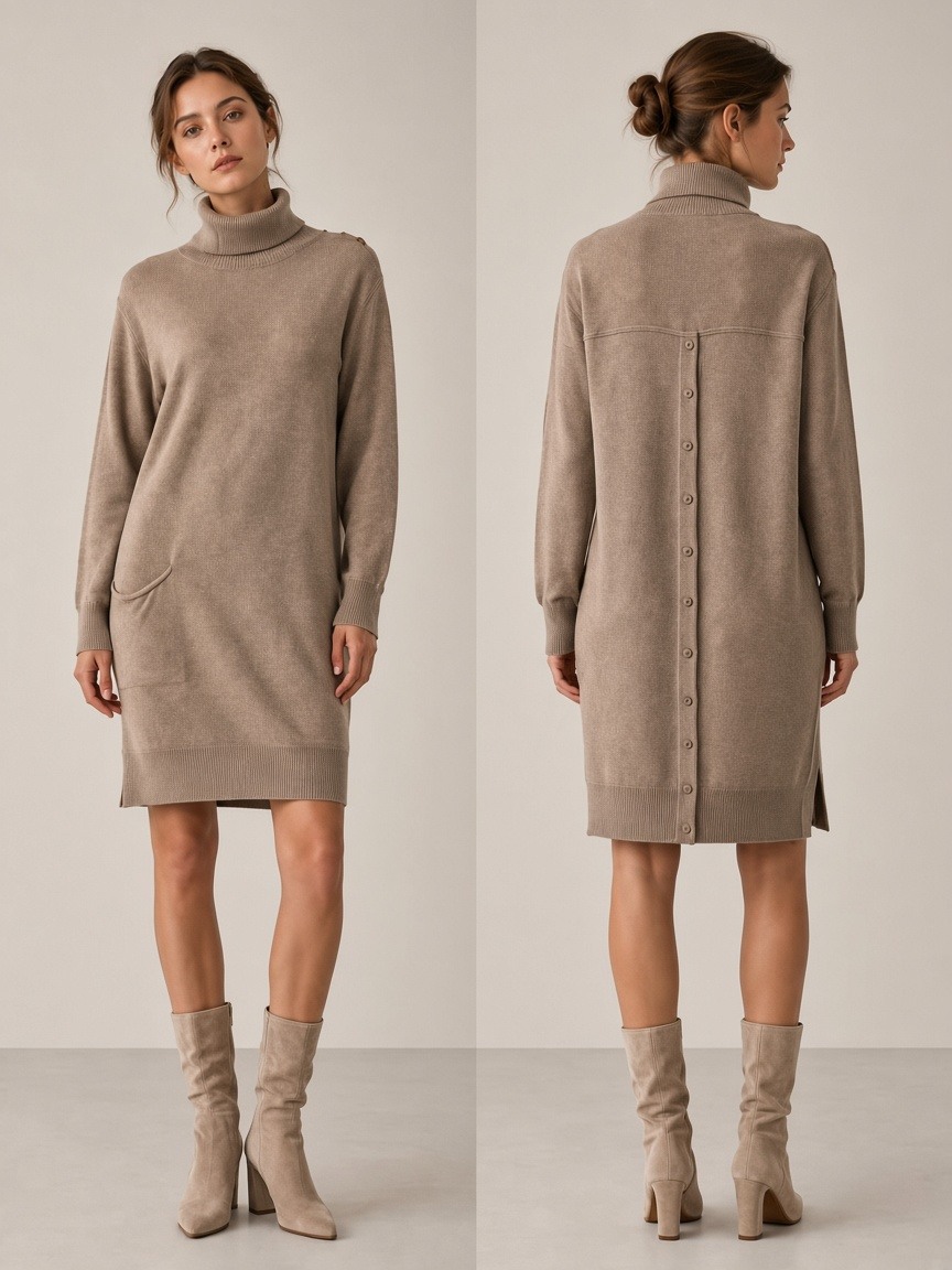 Wholesaler SUNSHINE - WOMEN'S LONG SWEATER WITH BUTTONS ON THE BACK. FALL/WINTER 2026/2027