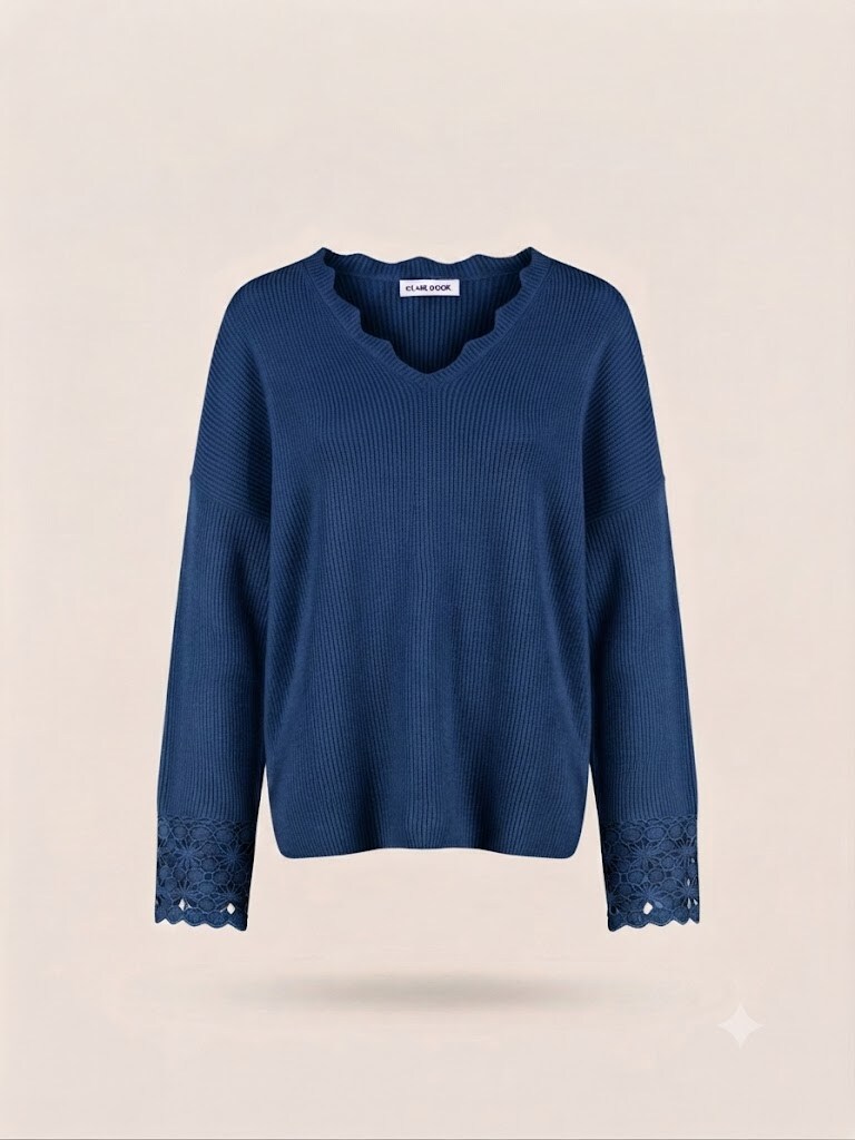 Wholesaler SUNSHINE - WOMEN'S SWEATER WITH LACE, VISCOSE BLEND AND RABBIT LEATHER. FALL/WINTER 2026/2027