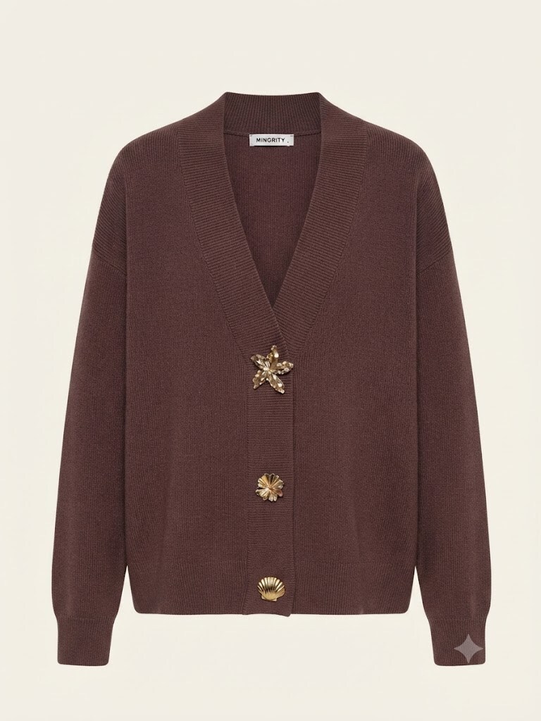 Wholesaler SUNSHINE - WOMEN'S VISCOSE BLEND SWEATER WITH DECORATIVE PIN. FALL/WINTER 2026/2027