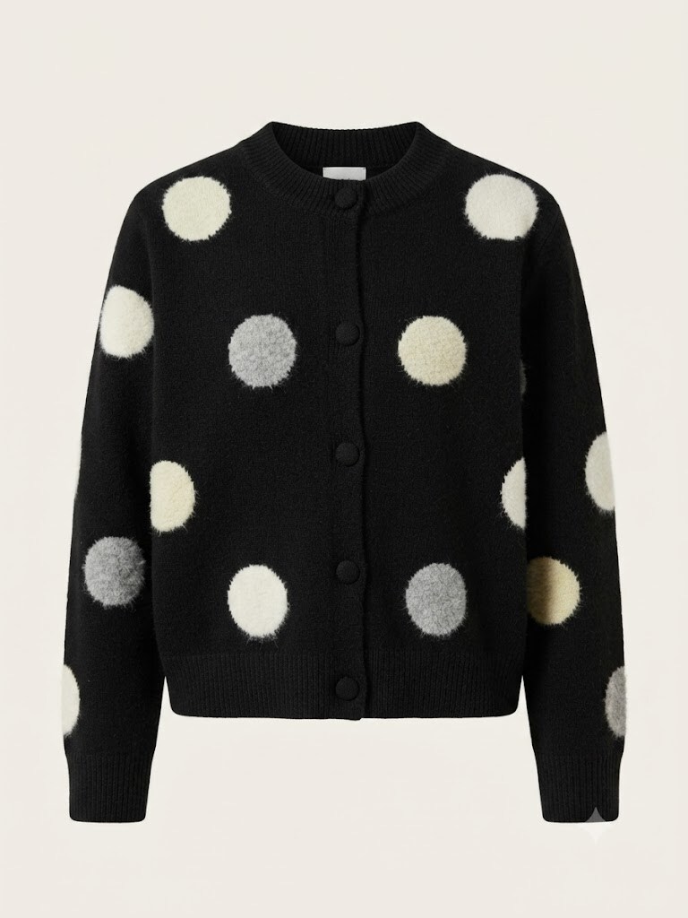 Wholesaler SUNSHINE - WOMEN'S SWEATER WOOL-POLYESTER BLEND. LARGE POLKA DOT PATTERN. FALL/WINTER 2026/2027. VERY WARM