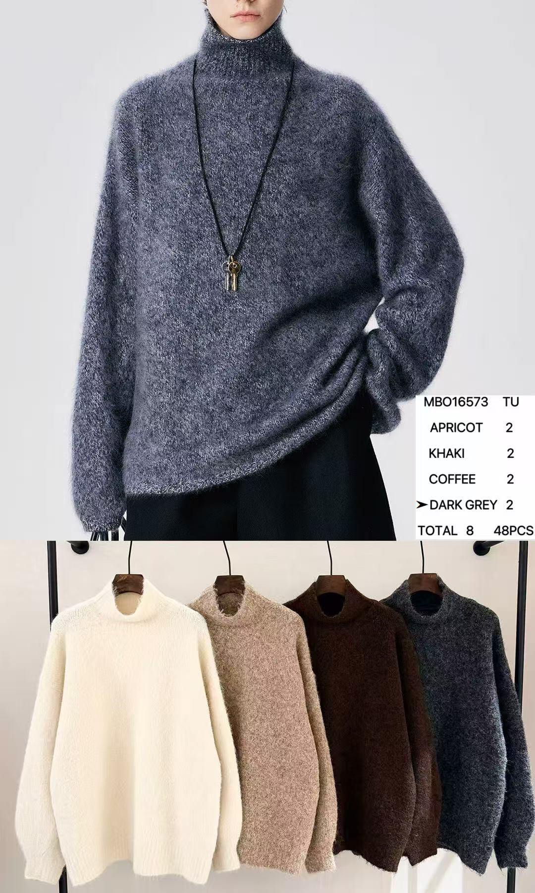 Grossiste SUNSHINE - PULL FEMME EN MÉLANGE D'ALPAGA ET VISCOSE AUTOMNE/HIVER 2026/2027 4 COULEURS DISPONIBLES
