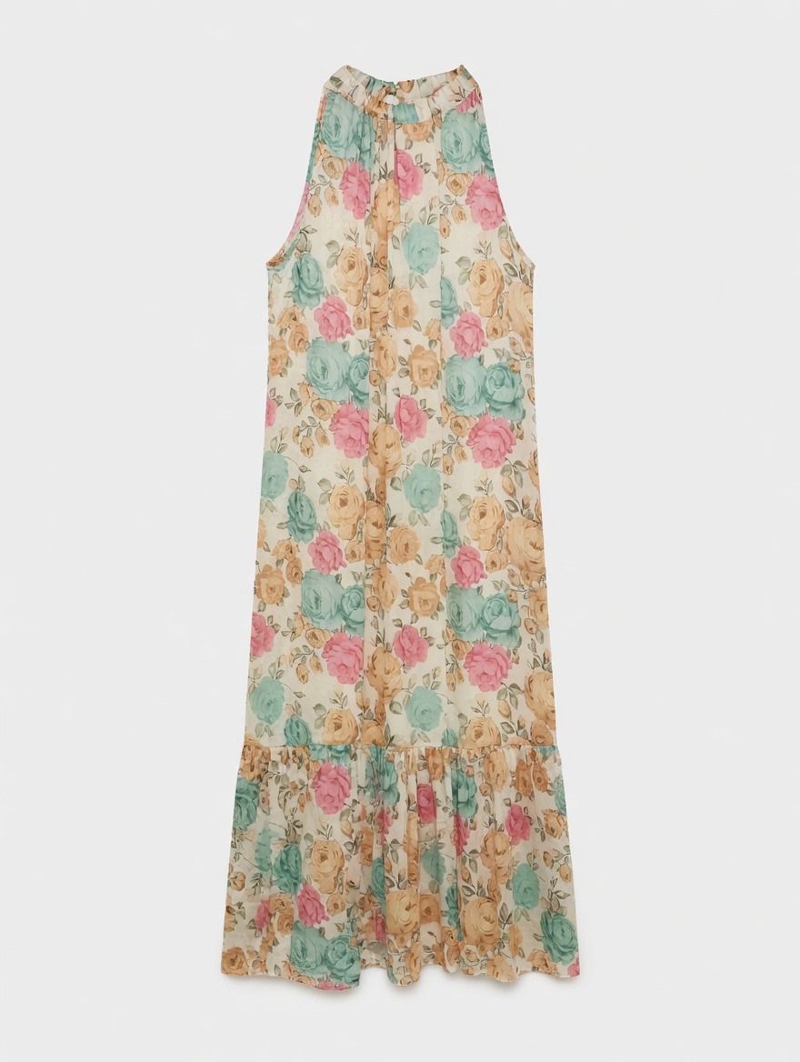 Wholesaler SUNSHINE - WOMEN'S DRESS MADE IN ITALY 100% VISCOSE ROSE PATTERN SPRING/SUMMER 2026