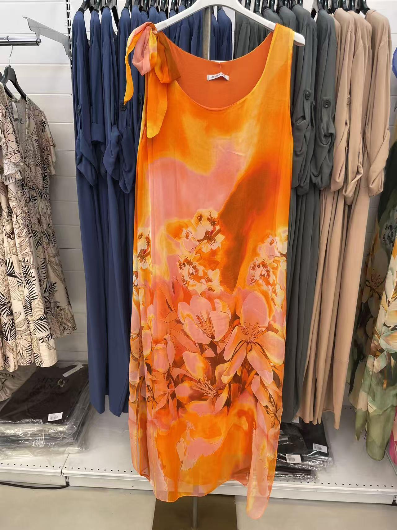 Mayorista SUNSHINE - VESTIDO MUJER VISCOSA Y SEDA HECHO EN ITALIA PRIMAVERA/VERANO 2026 MOTIVOS FLORALES MODA