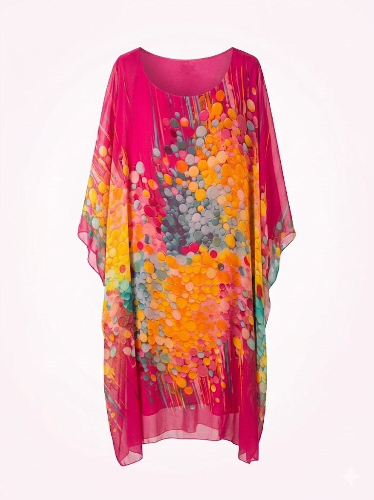 Mayorista SUNSHINE - VESTIDO DE MUJER HECHO EN ITALIA VISCOSA Y SEDA MOTIVOS DE LUNARES VERANO 2026