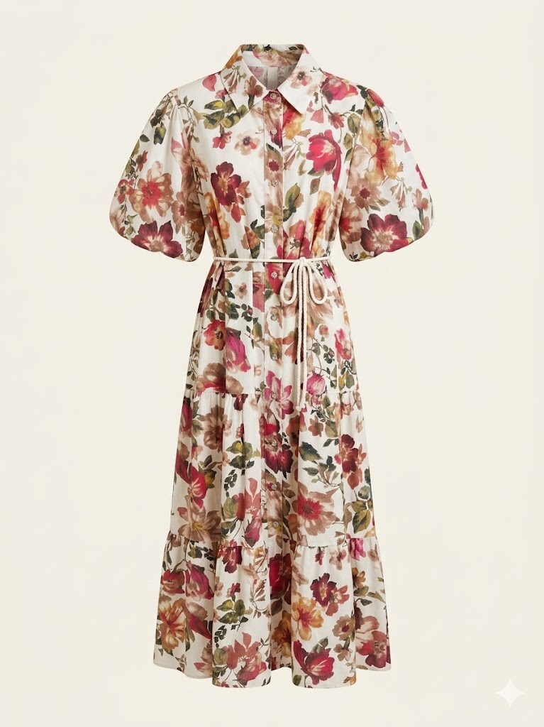Wholesaler SUNSHINE - WOMEN'S DRESS MADE IN ITALY 100% COTTON BOTANICAL PATTERNS SPRING/SUMMER 2026