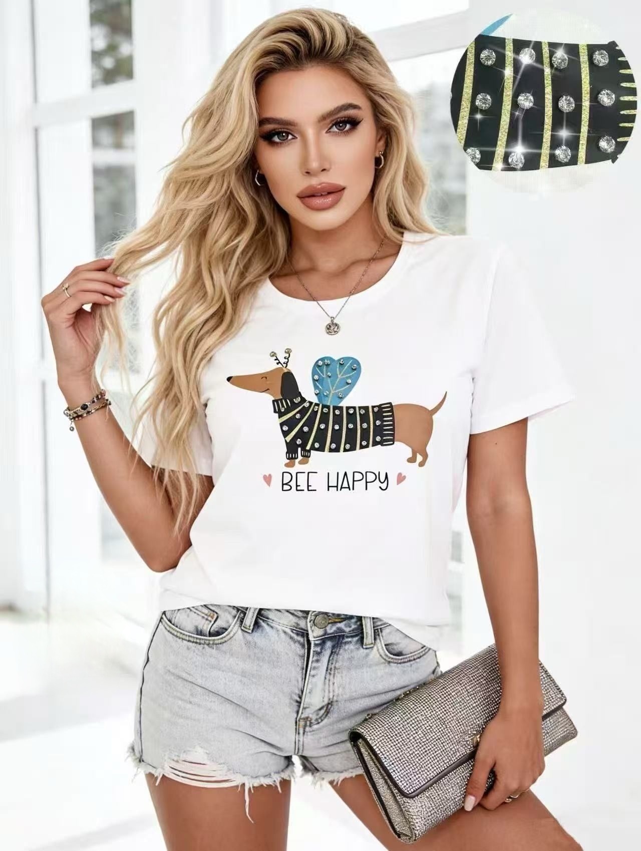 Grossista SUNSHINE - T-Shirt & Top(D) Genere T-Shirt Donna Primavera/Estate Made in Cina Quotidiano Vari Colori Standard Monocromo