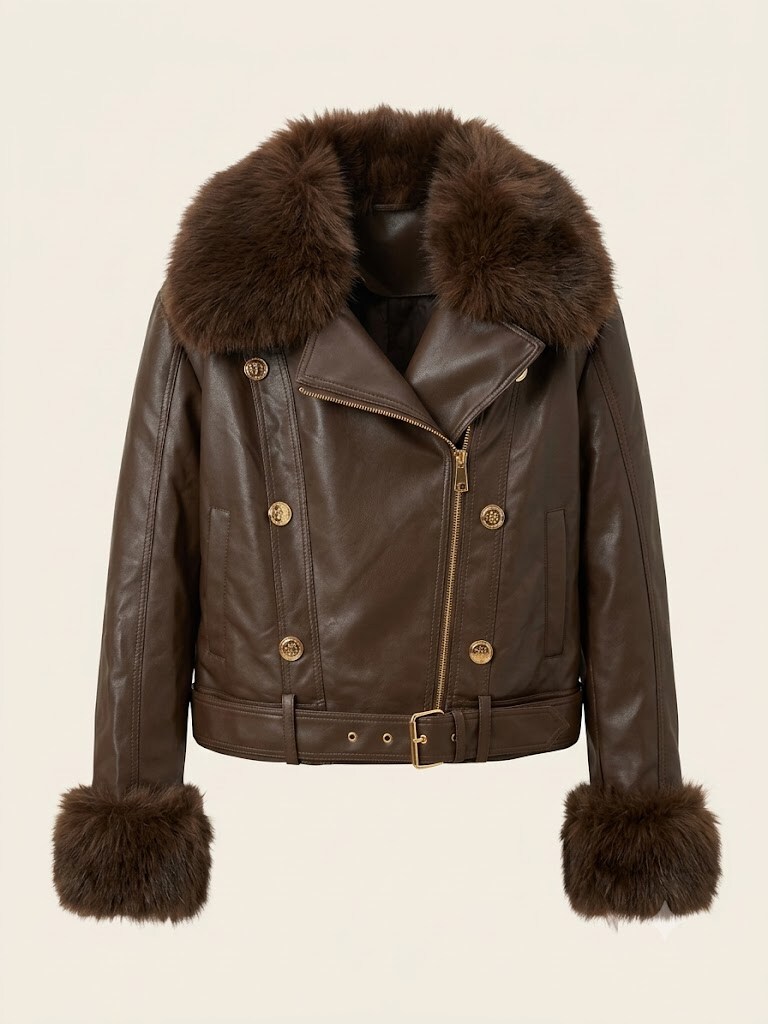 Mayorista SUNSHINE - CHAQUETA MUJER OTOÑO/INVIERNO 2026/2027 EN CUERO SINTÉTICO CON PIEL