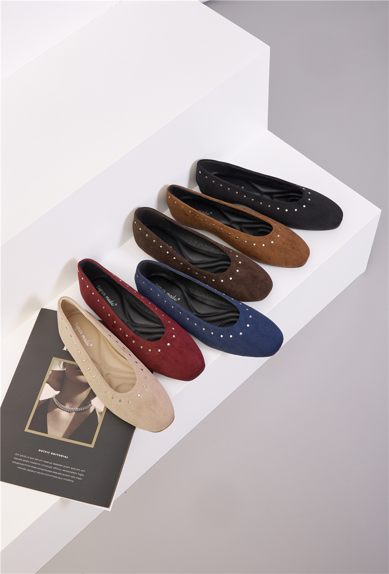 Wholesaler Super Mode | Belle Women - Suede ballet flats with rhinestones