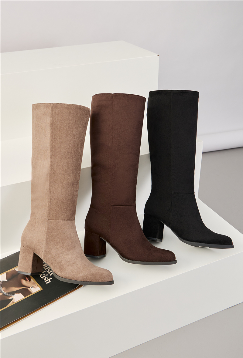Großhändler Super Mode | Belle Women - Stiefeletten aus Wildlederimitat mit Blockabsatz