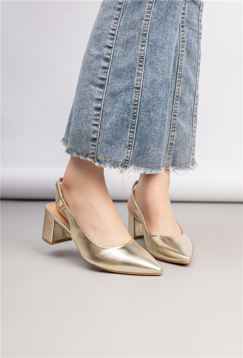 Wholesaler Super Mode | Belle Women - Square heel slingback pumps