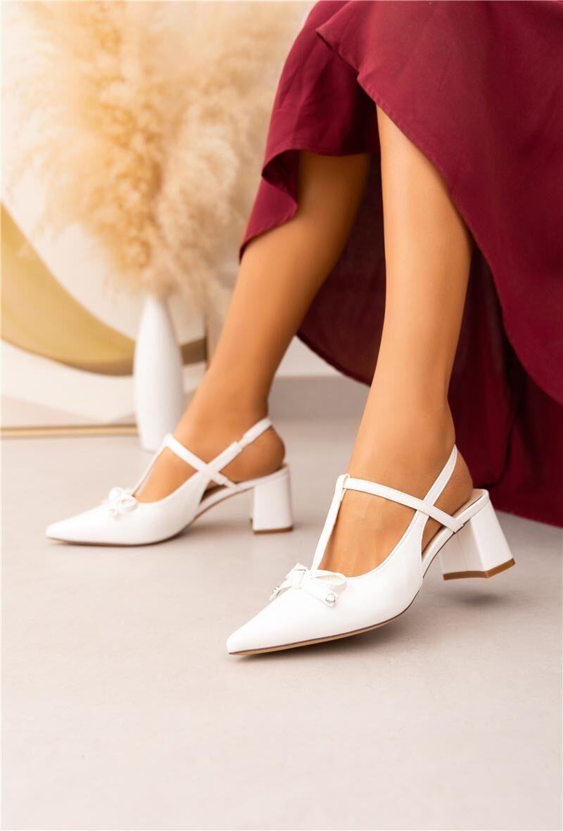 Wholesaler Super Mode | Belle Women - Slingback pump with block heel and bow detail