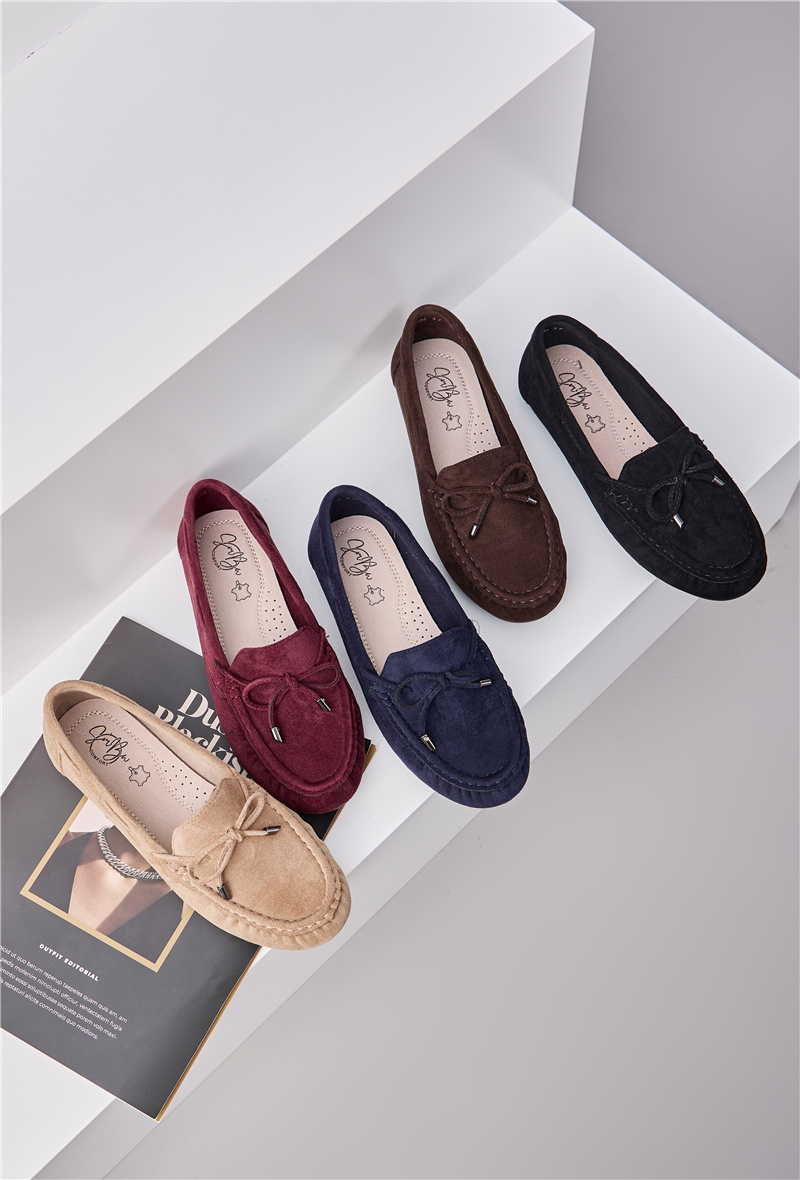 Mayorista Super Mode | Belle Women - Mocasines náuticos cómodos de ante con detalle de lazo