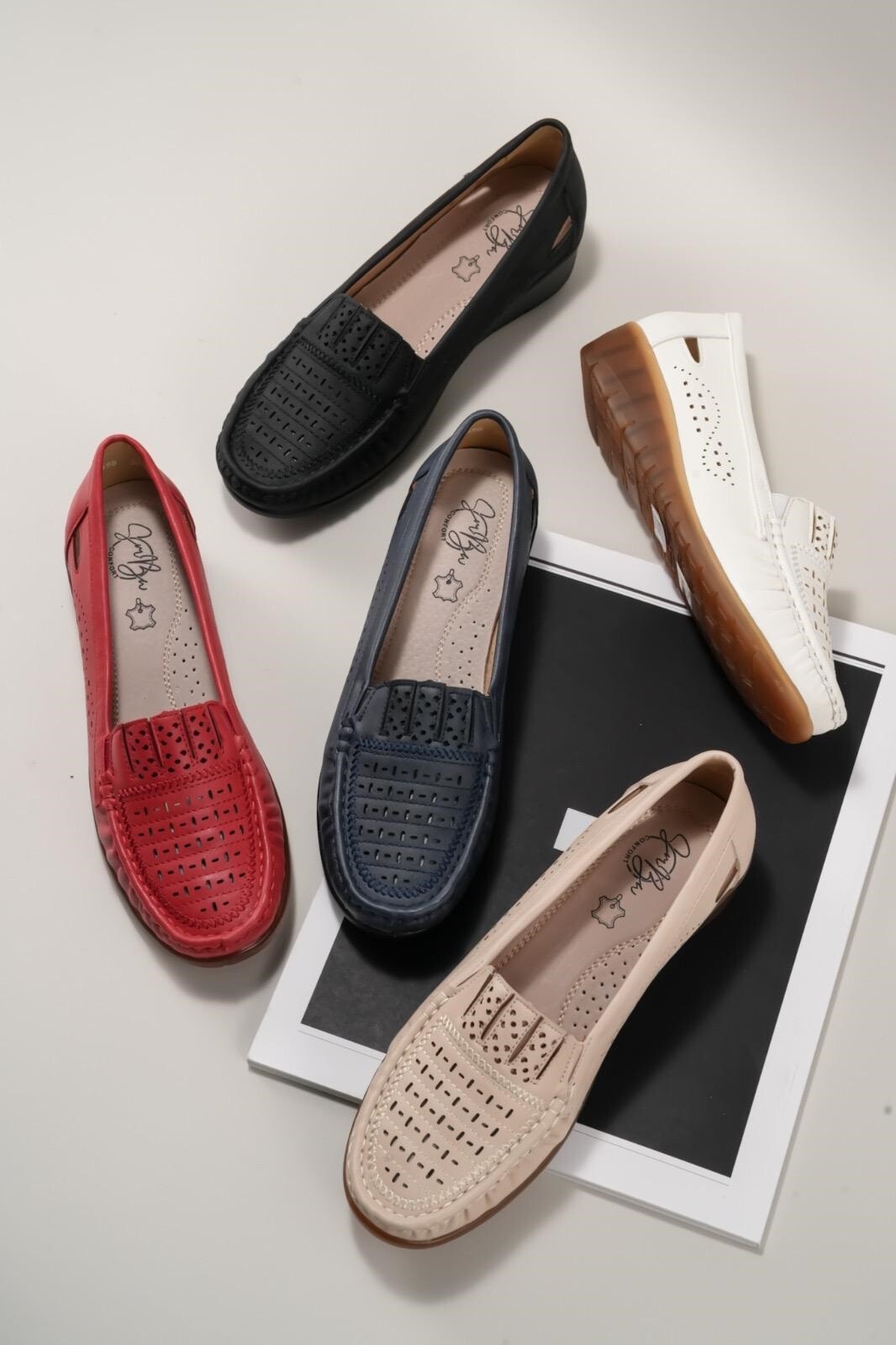 Wholesaler Super Mode | Belle Women - Comfortable perforated loafers with leather soles