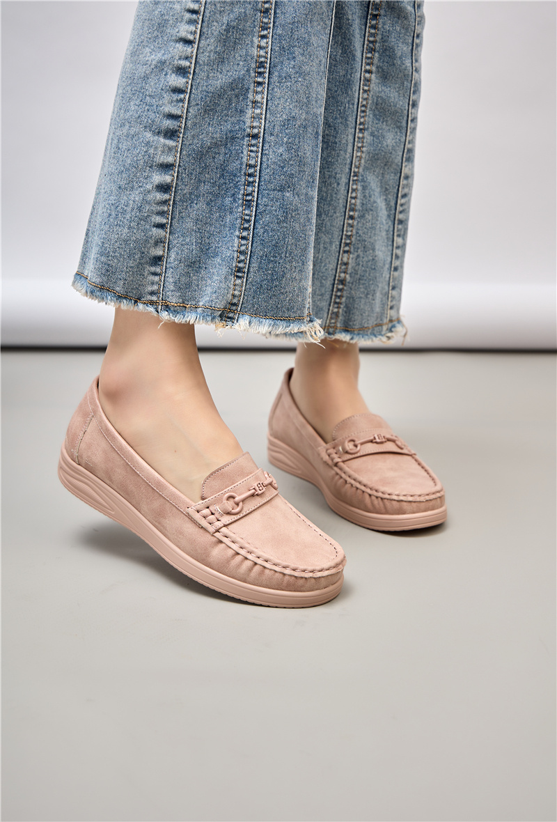 Wholesaler Super Mode | Belle Women - Comfort faux leather loafers with leather sole and buckle