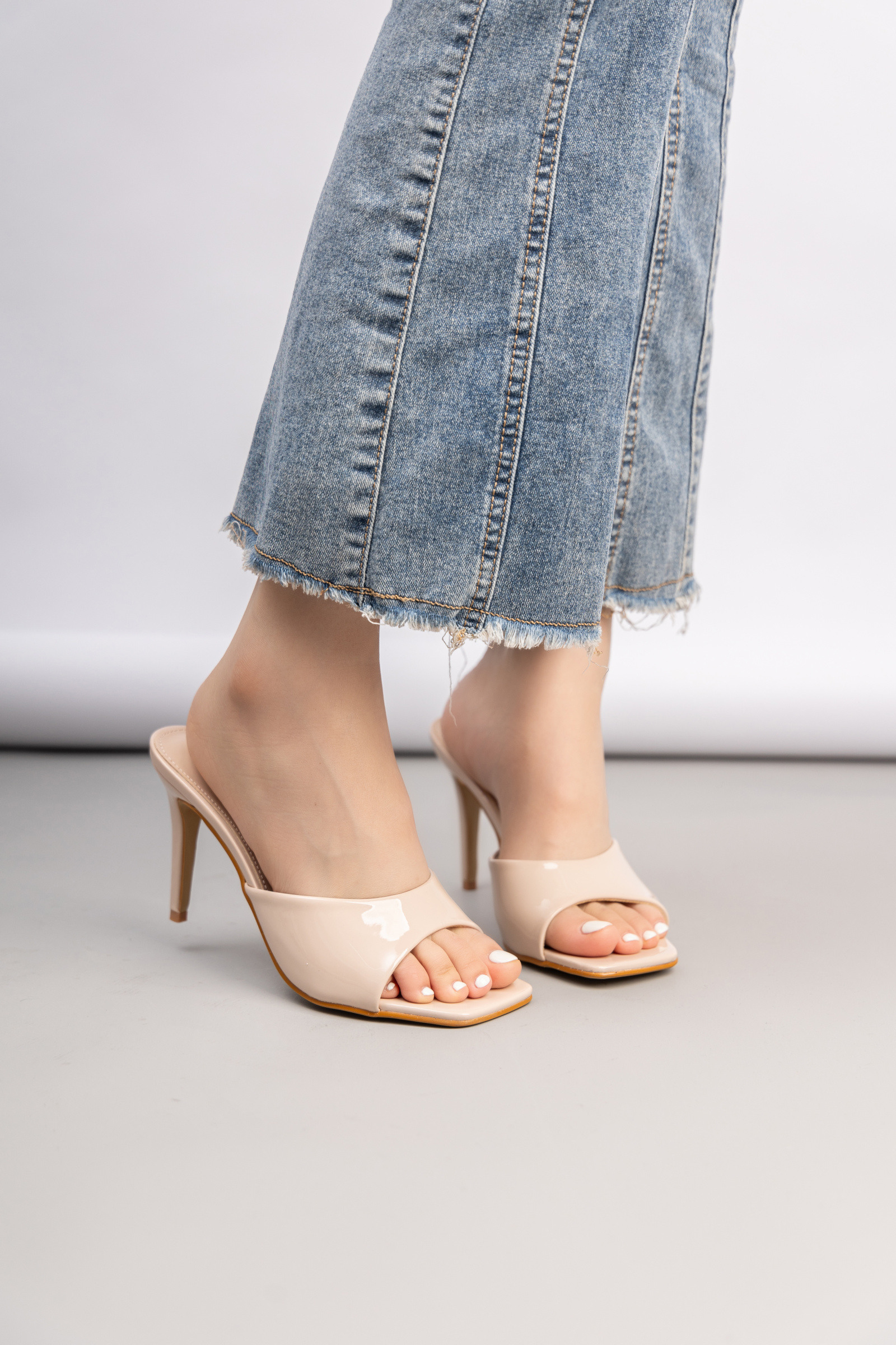 Wholesaler Super Mode | Belle Women - Patent leather open-toe heeled mules